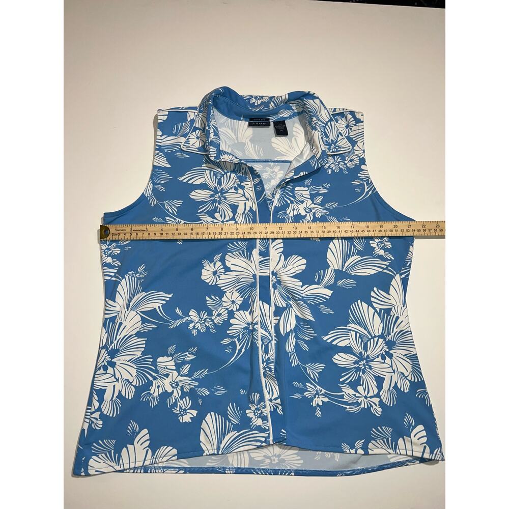 IZOD women’s x-tra dry sleeveless blue & white top - Picture 5 of 12